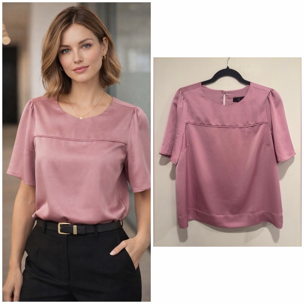 J. Crew Pink Satin Top Size 6